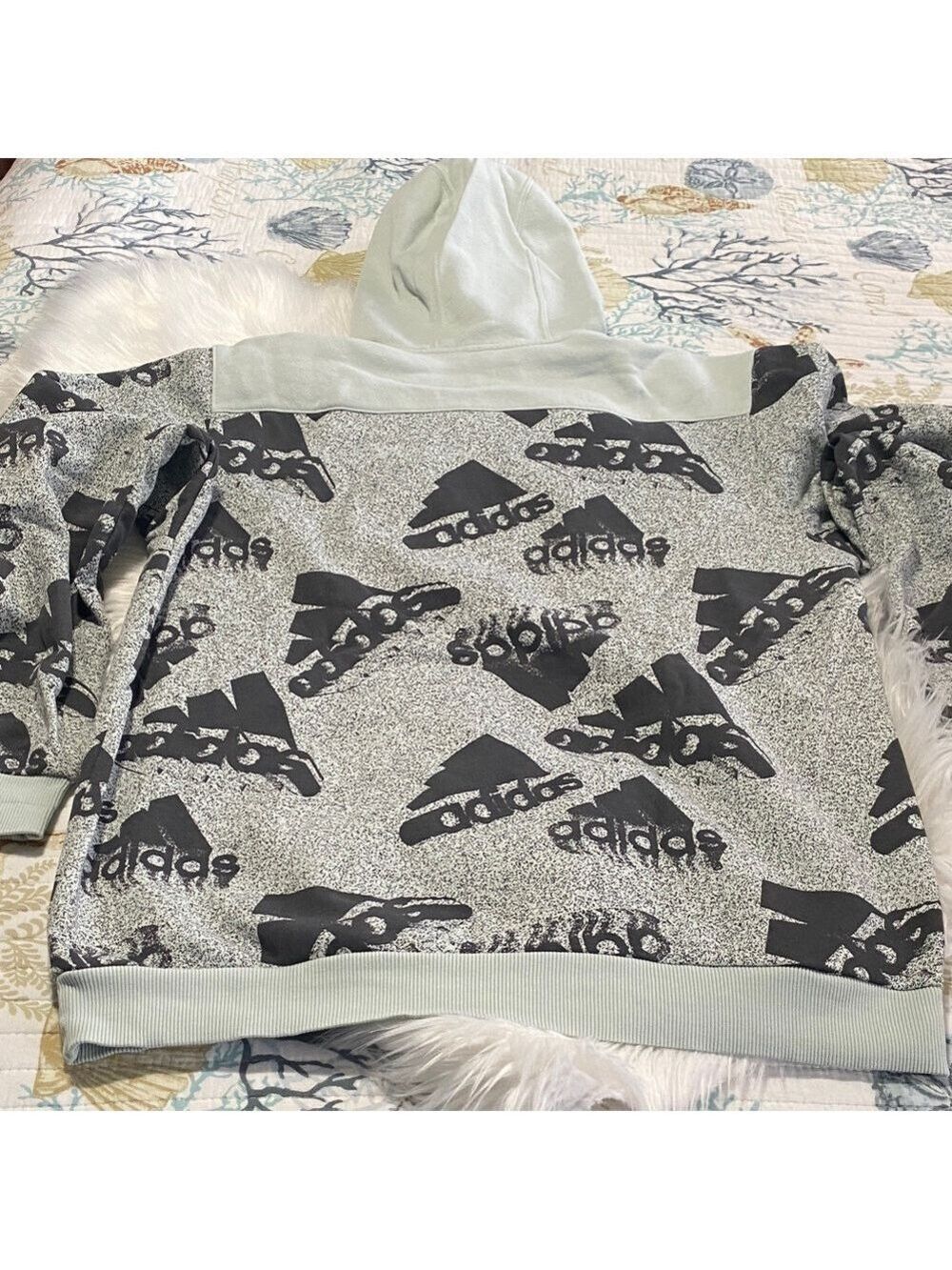 Adidas Gray Patterned Hoodie - Picture 8 of 8